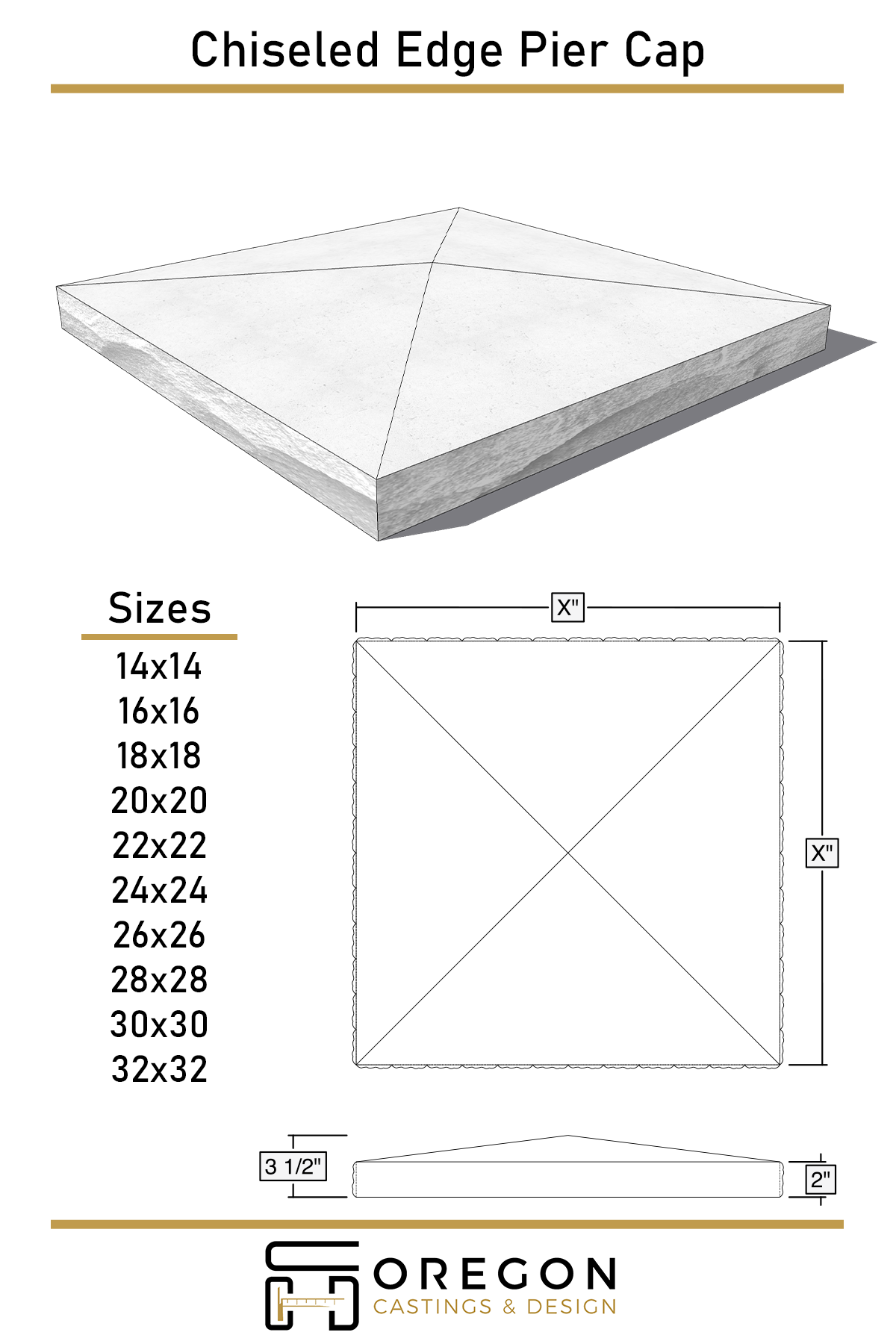 Exterior Chiseled Edge Pier Cap
