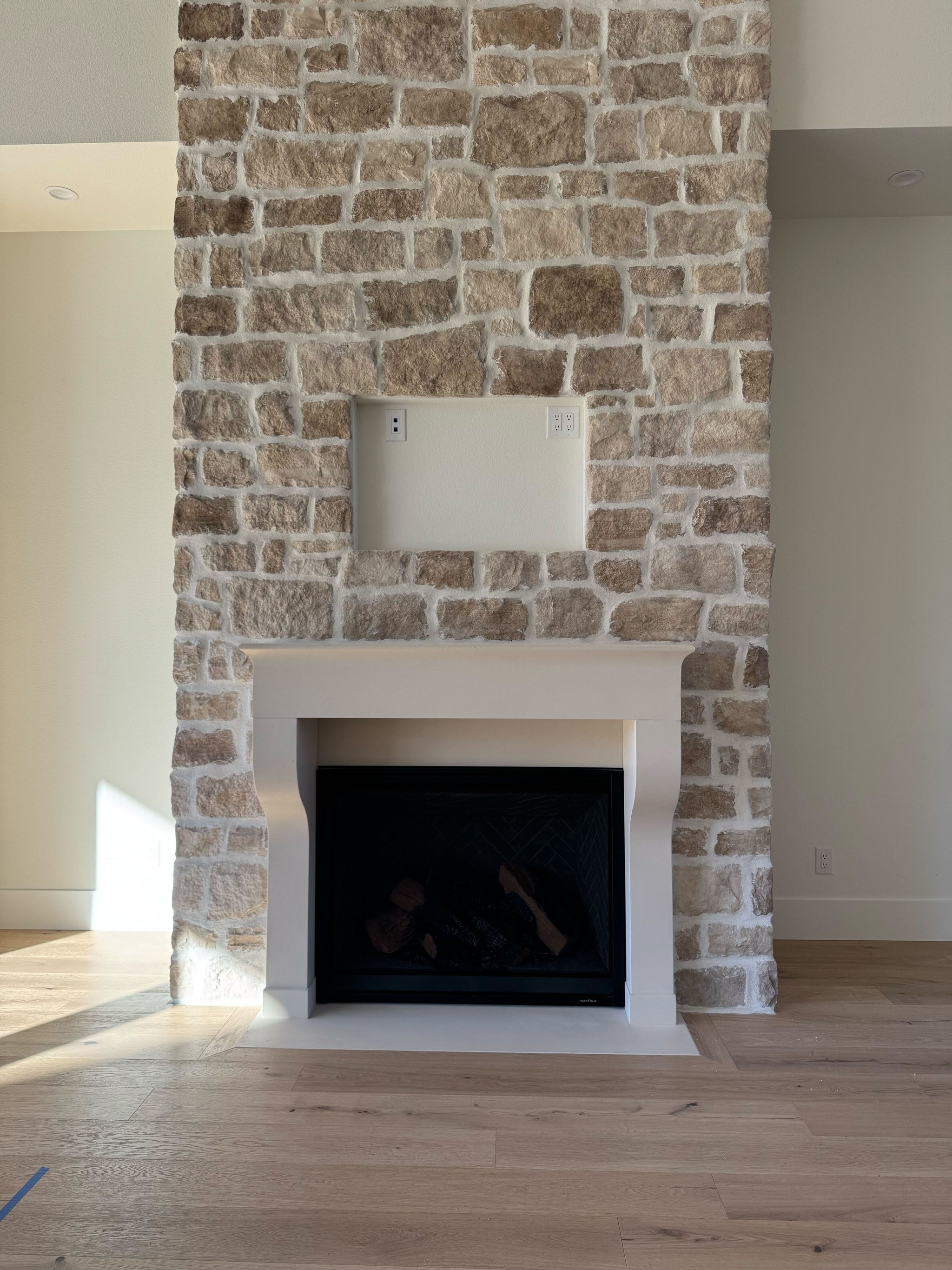 Merano Cast Limestone Fireplace