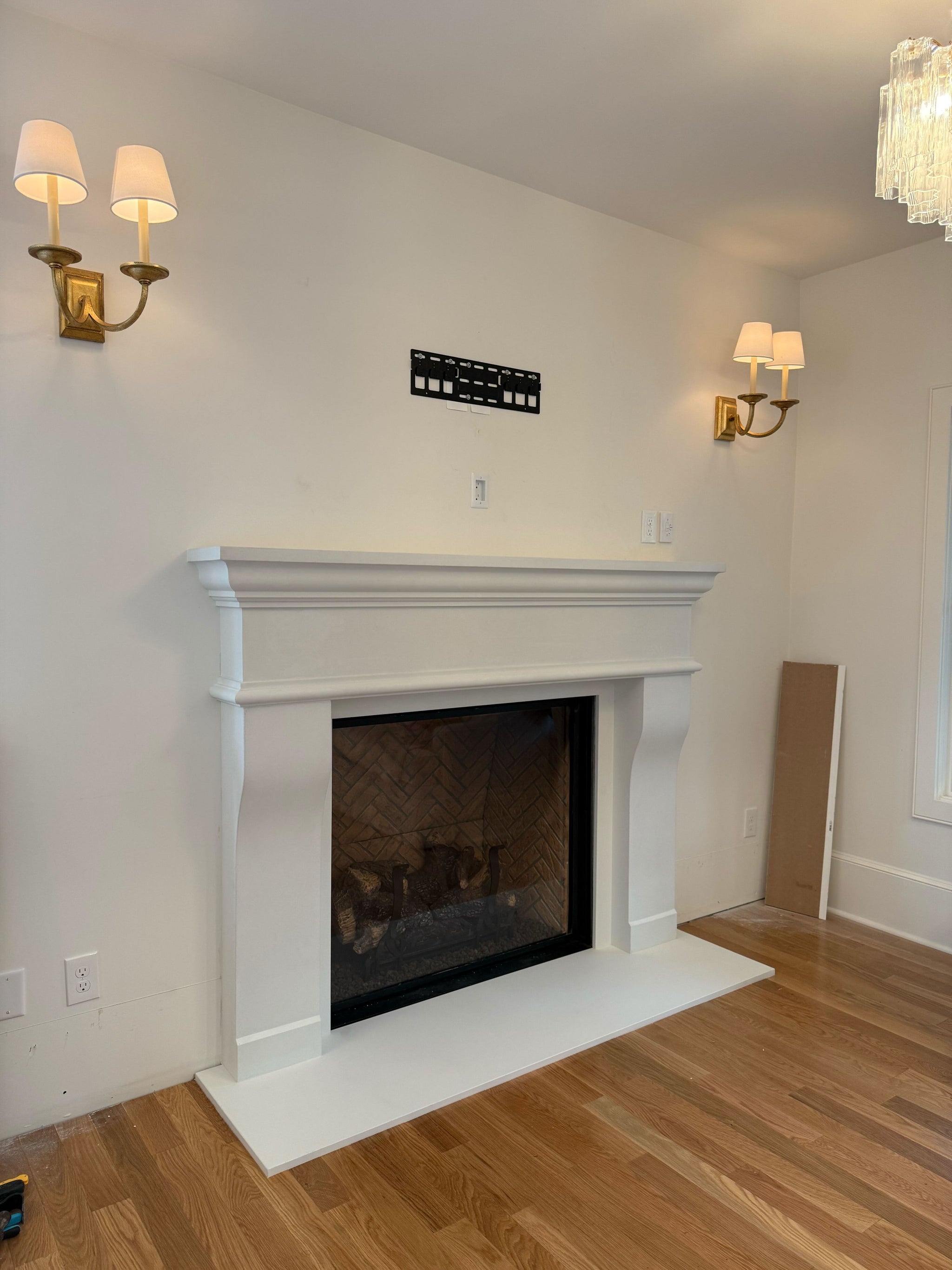 New French Cast Limestone Fireplace