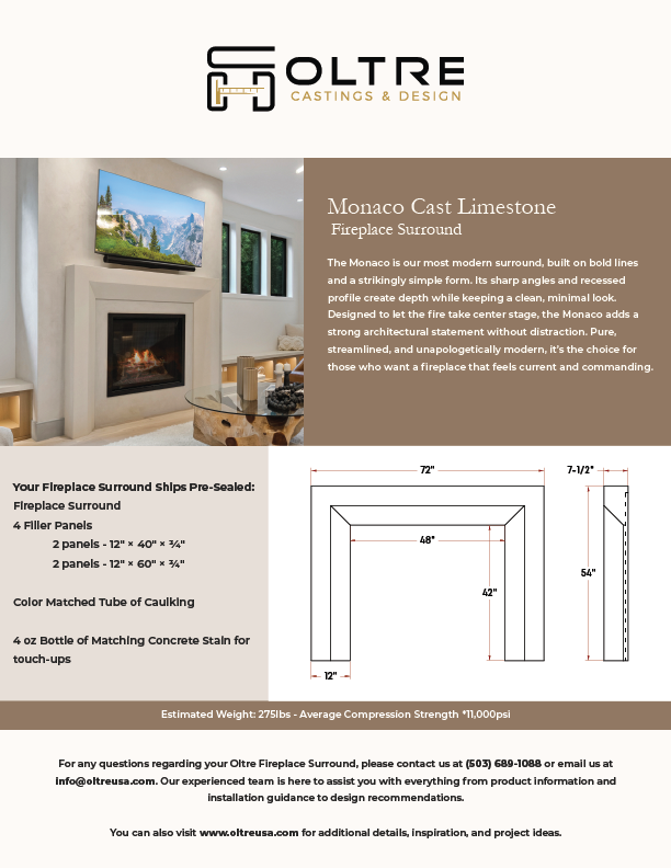 Monaco Cast Limestone Surround