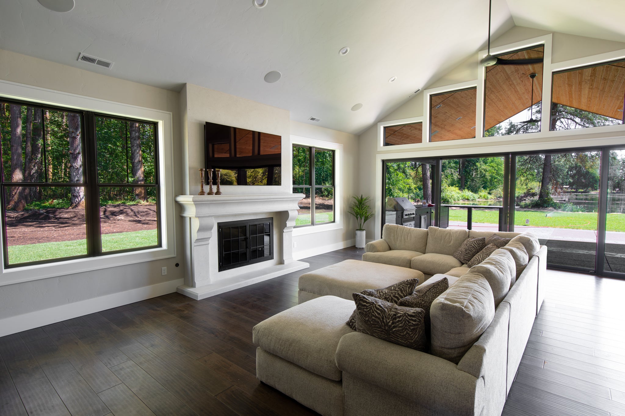 Petite Tuscan Cast Limestone Fireplace