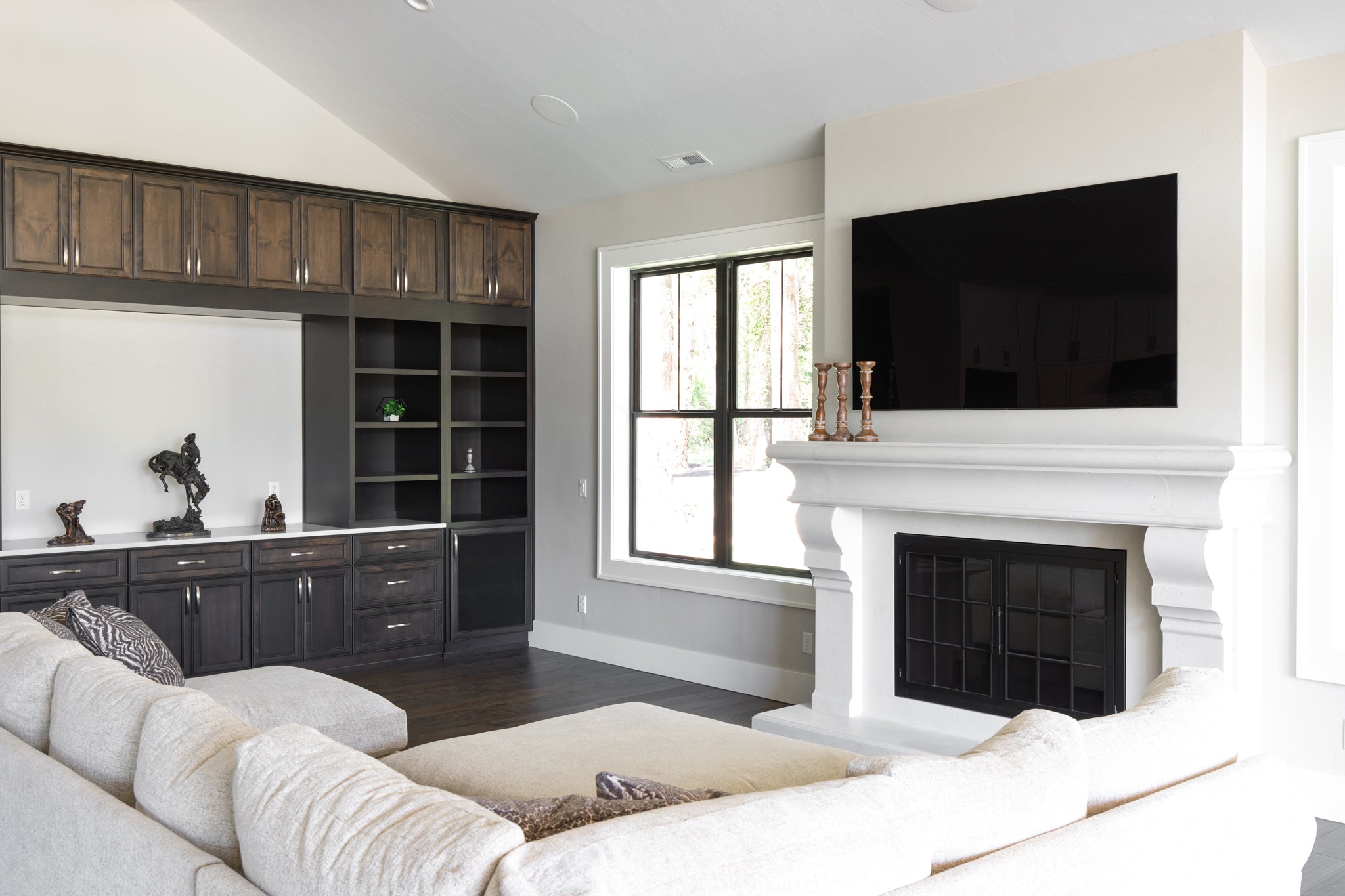 Petite Tuscan Cast Limestone Fireplace