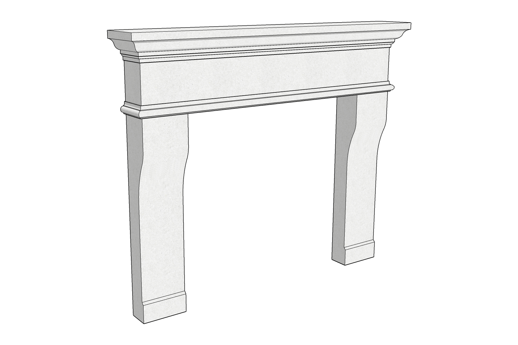 New French Cast Limestone Fireplace