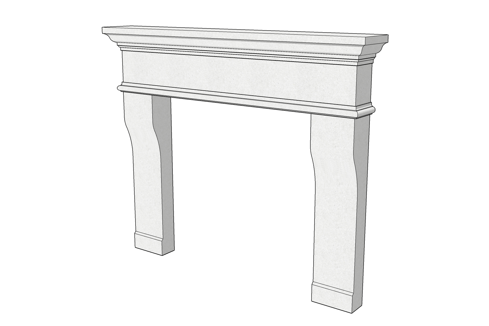 New French Cast Limestone Fireplace