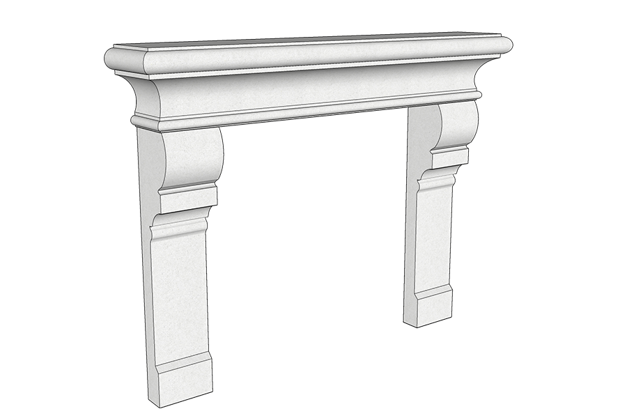 Petite Tuscan Cast Limestone Fireplace