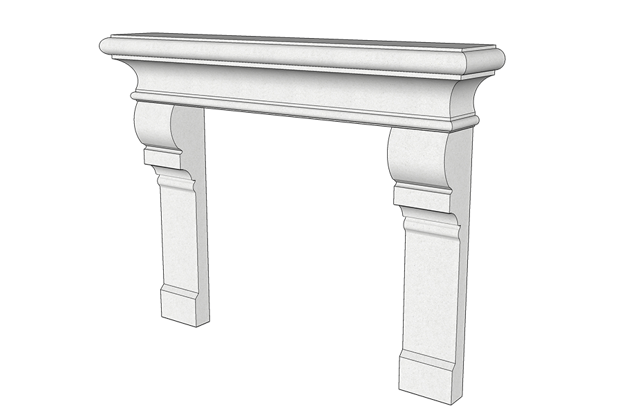 Petite Tuscan Cast Limestone Fireplace