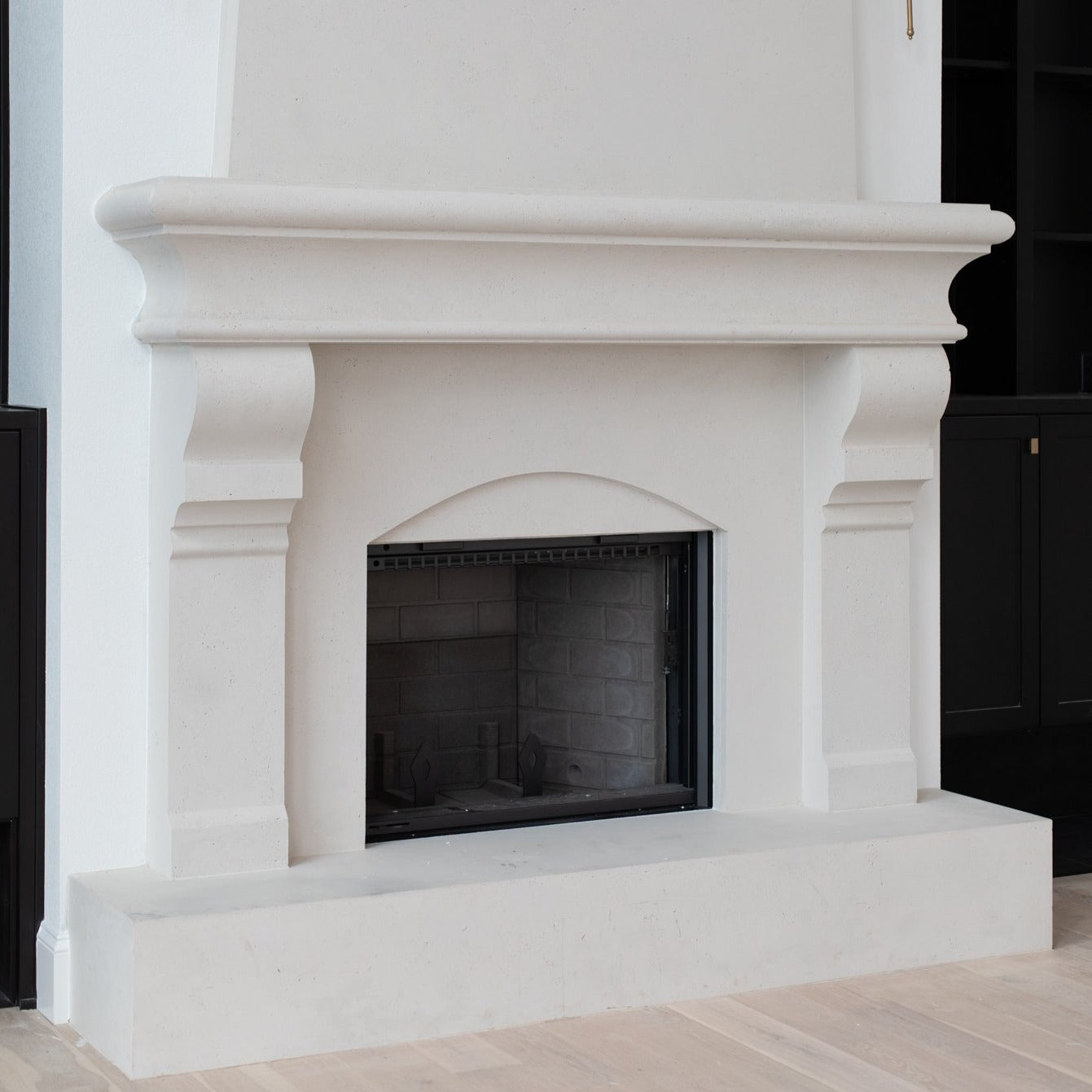 Petite Tuscan Cast Limestone Fireplace
