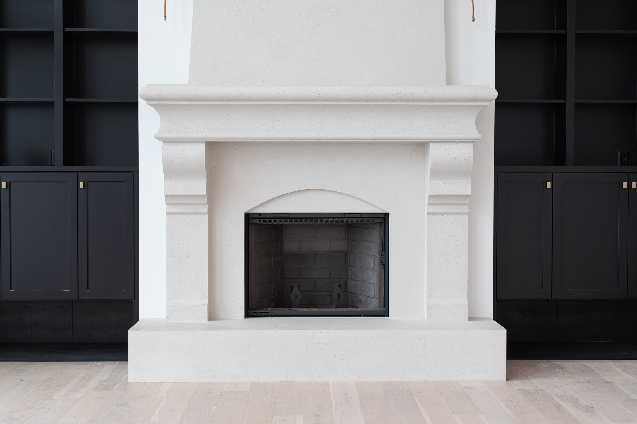 Petite Tuscan Cast Limestone Fireplace